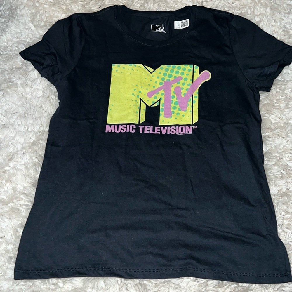 NWT MTV Neon Logo Short Sleeve Cotton T-Shirt